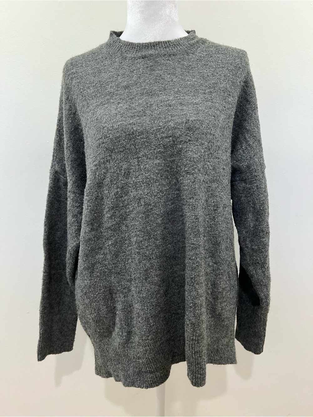 Denise Womens Charcoal Crewneck Sweater - Soft Knit Comfort